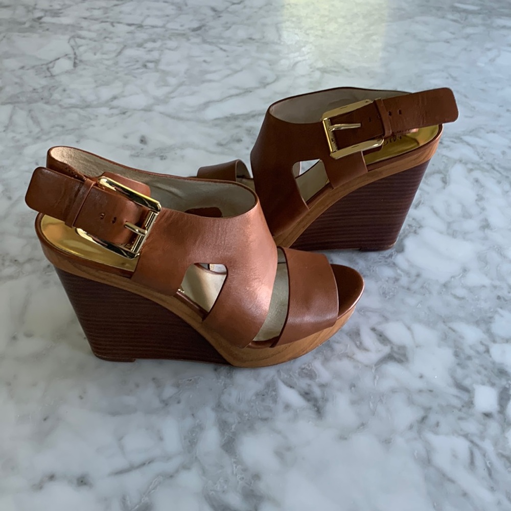 MICHAEL Michael Kors leather platform wedges